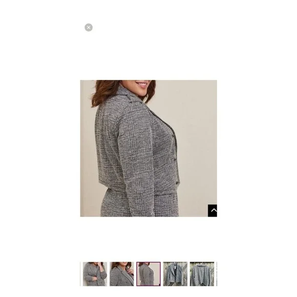 Torrid Blazer Plus Size 1X Open Front  Gray Long Sleeve New out the tags - Picture 13 of 14